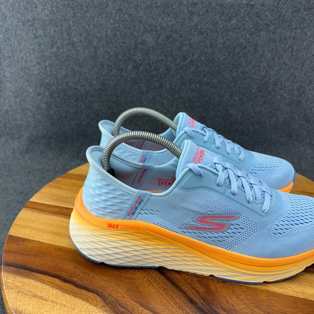 Skechers Max Cushion Elite 2.0 Womens Shoes Running Blue Orange Sneakers Sz 8.5 - Picture 2 of 13